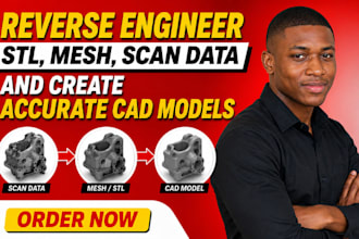 reverse engineer stl, mesh, scan data and create accurate cad models