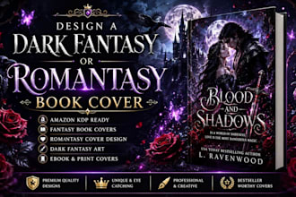 design a dark fantasy or romantasy book cover for KDP