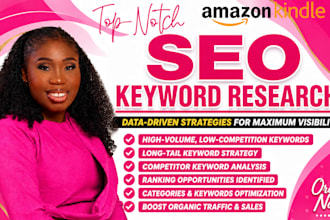 do extensive amazon kdp seo keyword research,categories and competitor analysis