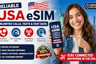 activate a reliable USA esim with unlimited calls, texts, and fast data