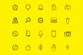design modern minimalist line icons, app icons and icon sets