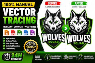 do vector tracing redraw logo to ai eps svg pdf png
