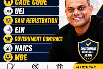 llc registration cage code uei am registration ein government contract naics mbe