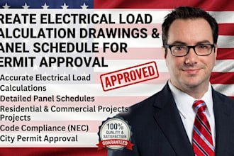 create electrical load calculation drawings panel schedule for permit approval