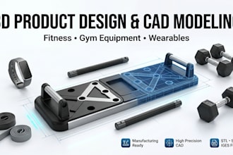 design cad home gym station fitness tracker pushup board product design
