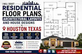 draft residential floor plans, architectural layouts and house design in houston