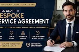 draft a bespoke service agreement as a qualified UK solicitor