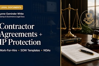 draft professional contractor, vendor, and work for hire agreements