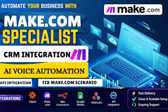 make social media posting,make com automation, make expert,fix make com scenario