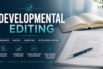 do developmental editing for your fiction fanfiction romance fantasy book editor
