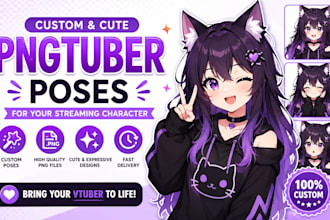 create cute custom pngtuber poses for your streaming character