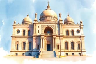 do render architecture and interior concept in watercolor