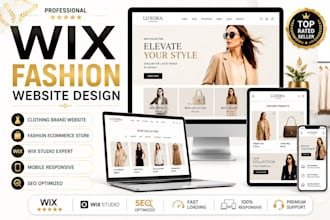 design a modern wix website, wix clothing brand and wix boutique website