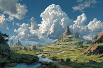 fantasy concept landscape illustrations