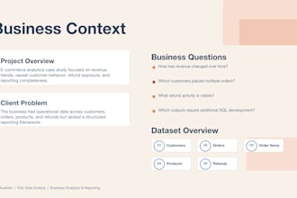 analyze business data and create KPI reports