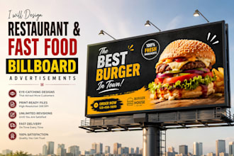 design restaurant and fast food billboard advertisements