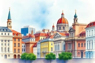 paint architecture or cityscape in watercolor