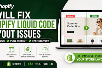 fix shopify liquid code and layout issues