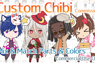 make custom chibi character, mix and match, ych