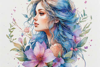 create beautiful watercolor,feminine or signature logo