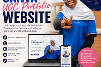 design a professional canva ugc portfolio website for creators