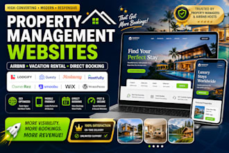 build property management website, airbnb bookig website lodgify guesty hostaway