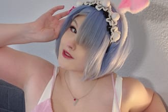 take cosplay photos as bunny rem for you