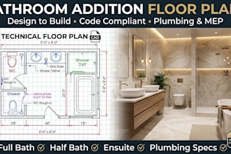 bathroom addition permit ready drawings