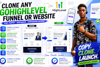 copy clone gohighlevel funnels go high level landing pages ghl website expert VA