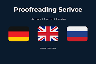 proofread and improve your german, russian or english texts