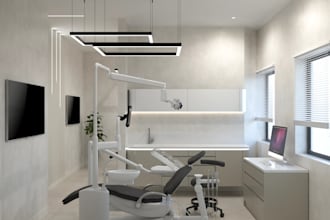 design modern hospital, dental clinic and medical center in 2d and 3d rendering