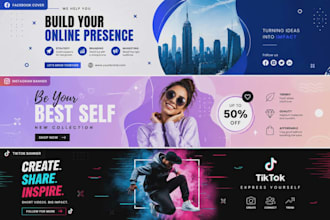 design modern social media banners