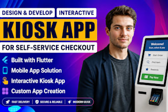 develop a kiosk app using flutter for self service checkout