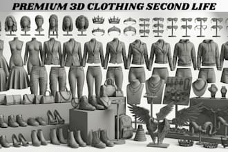 create custom second life mesh clothing hair jewelry and accessories for fashion