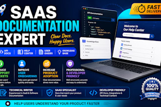 write saas documentation, help center, user guide and knowledge base