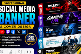 design premium facebook cover, youtube banner and social media branding design