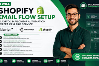 shopify email flow setup klaviyo mailchimp automation expert CRM pro service