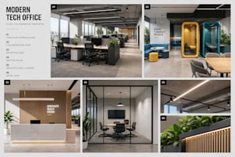 design architecture commercial office layout interior design 3d visualization