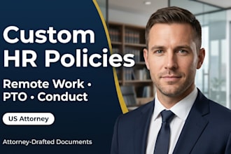 write custom company employee handbook policies as a US attorney
