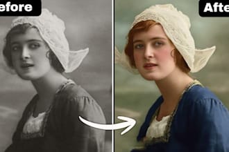 restore and colorize old damaged photos professionally