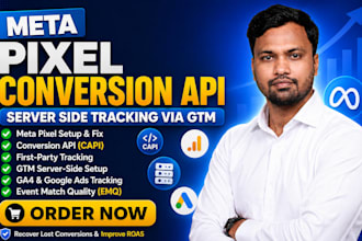 set up meta pixel conversion API, GTM server side tracking and GTM