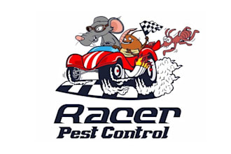 design racing pest finish logo promote our new pest control