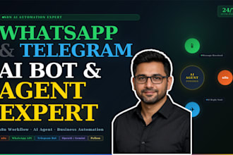 build n8n whatsapp telegram bot and ai agent for your business