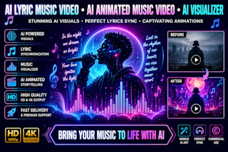 ai lyric music video, create an ai animated music video, ai visualizer
