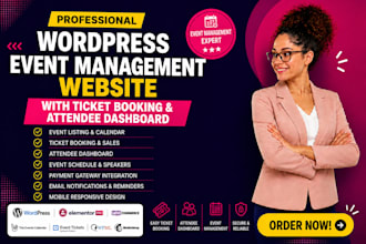 build wordpress event management website with ticket booking system and attendee