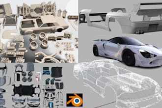 create car part rc widebody 3d bumper atv car design car body kits 3d printed