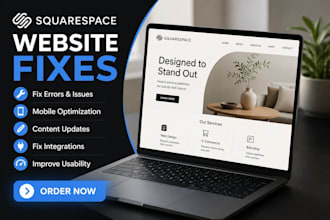 fix squarespace website and redesign squarespace website