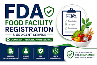 handle fda food facility registration and US agent service