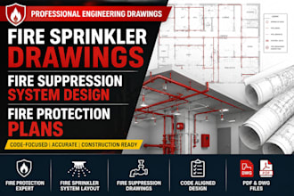 provide fire suppression drawings, fire sprinkler drawings, and fire protection