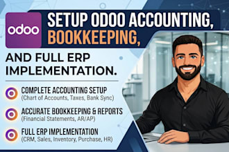 setup odoo accounting, bookkeeping, and full erp implementation